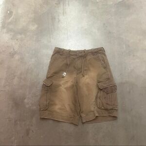 Vintage Y2K Aeropostale baggy mocha sun faded‎ skater cargo utility shorts